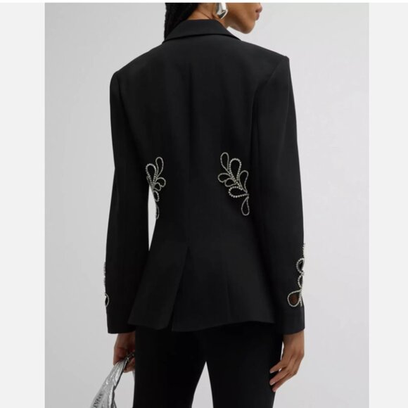 Cinq a Sept Cheyenne Rhinestone Paisley One-Button Blazer - Picture 9 of 13